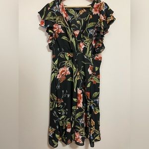 NWT Rachel Roy Floral Ruffle Sleeve Dress